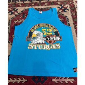Vintage 1992 Harley Davidson Black Hill Rally Tank Top Sturgis XL 52nd USA